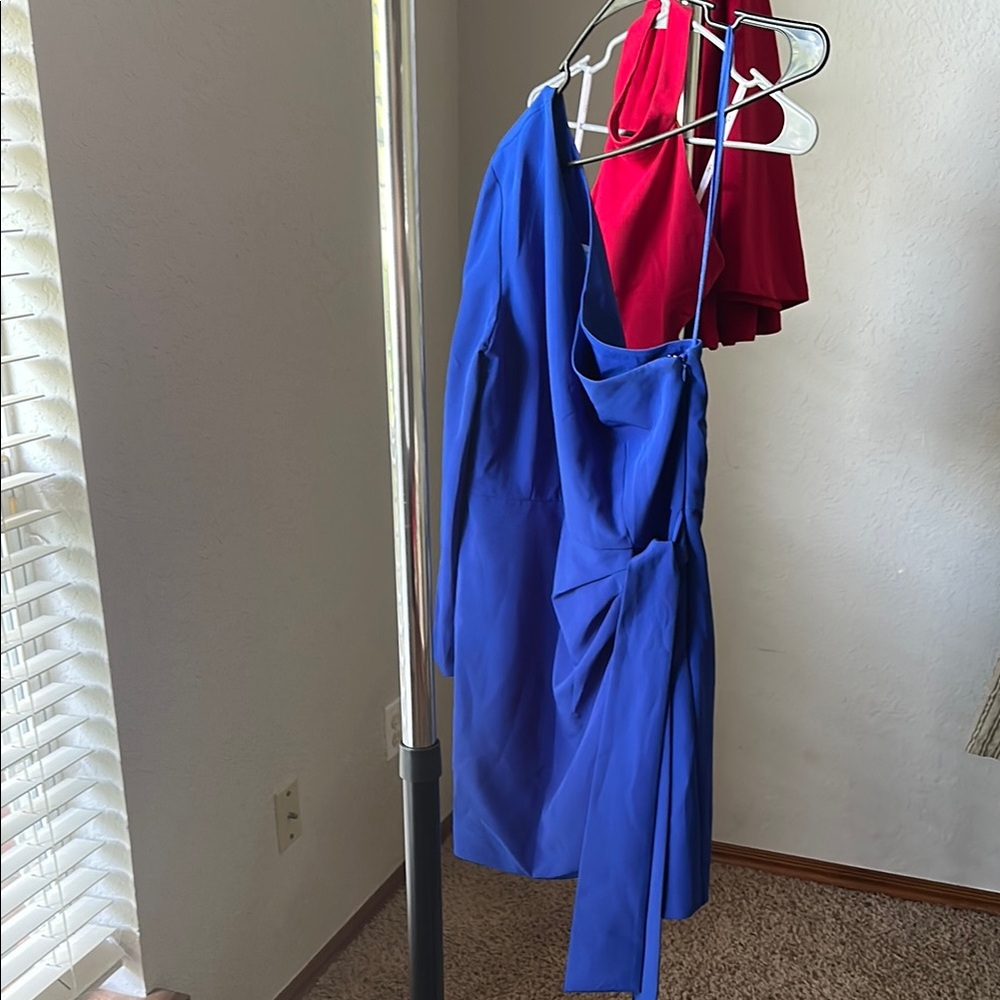 Gianni Bini Blue Asymmetrical One Shoulder Cocktail Dress